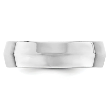 Solid 10K White Gold 6mm Knife Edge Comfort Fit Men's/Women's Wedding Band Ring Size 12.5