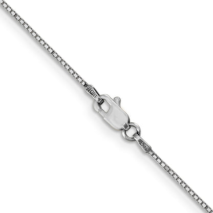 14K White Gold 24 Inch .9mm Box With Lobster Clasp Chain Necklace