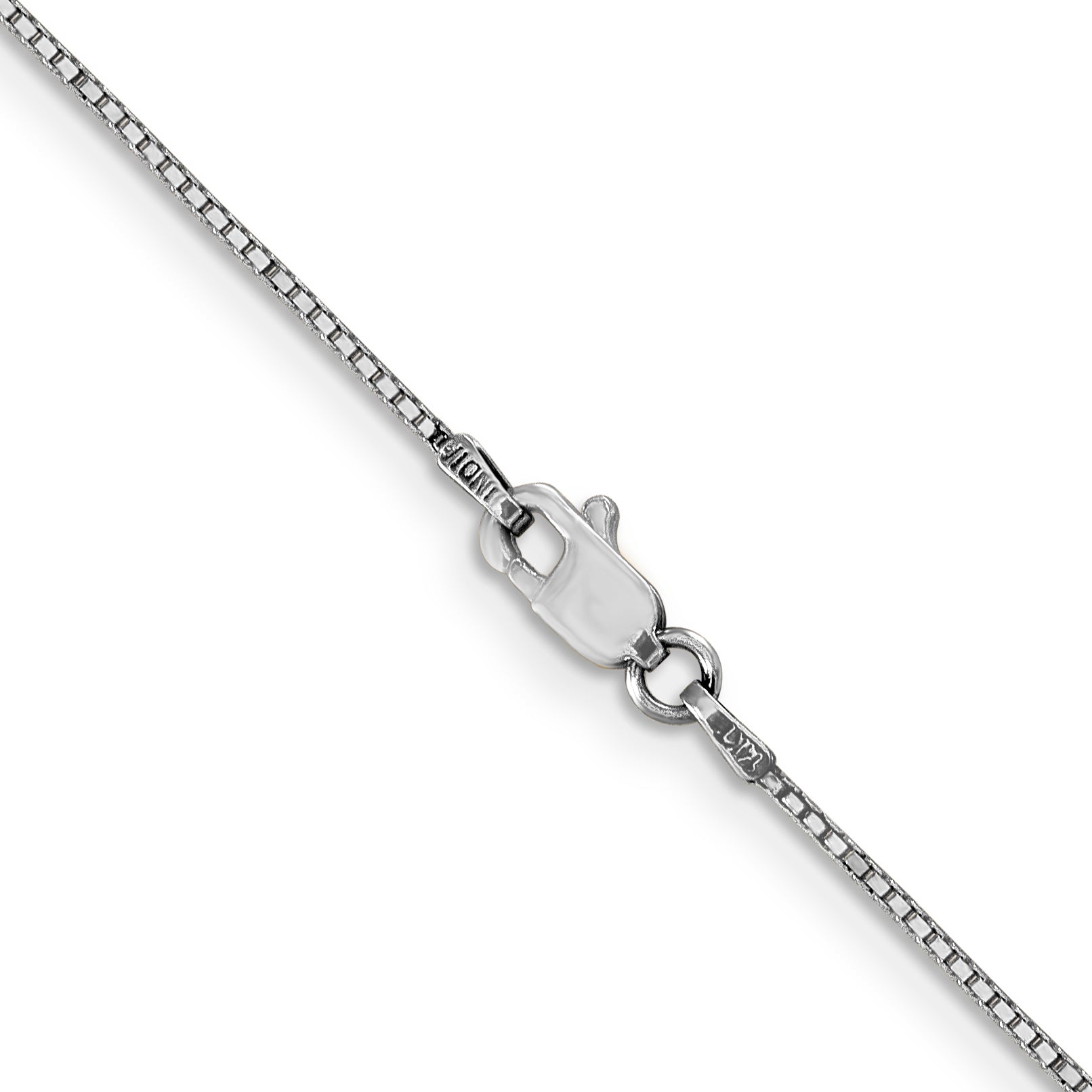 14 Inch 14K White Gold Wg .9mm Box Chain Necklace