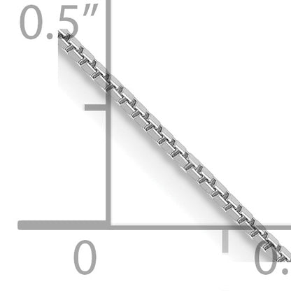 14 Inch 14K White Gold Wg .9mm Box Chain Necklace