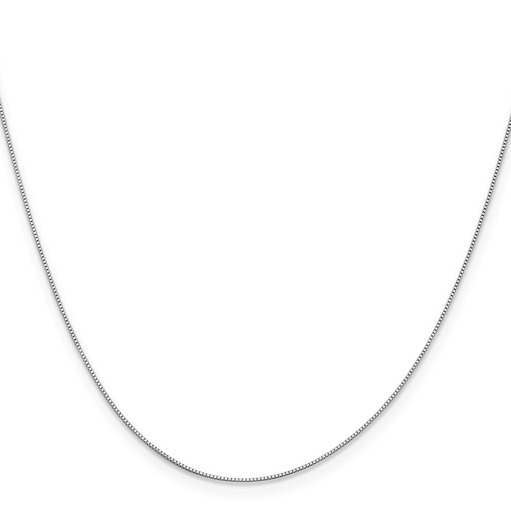 14K White Gold .5mm Box With Spring Ring Clasp Chain Necklace