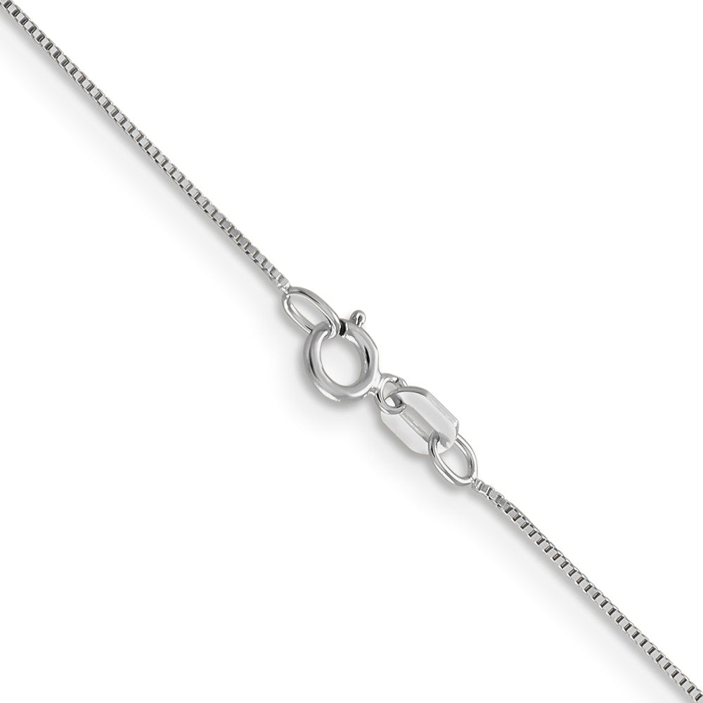 14K White Gold .5mm Box With Spring Ring Clasp Chain Necklace