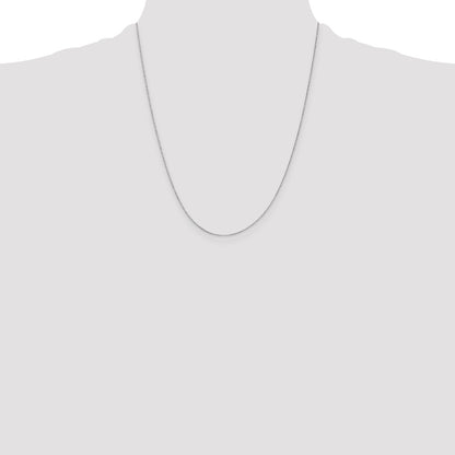 14K White Gold .5mm Box With Spring Ring Clasp Chain Necklace