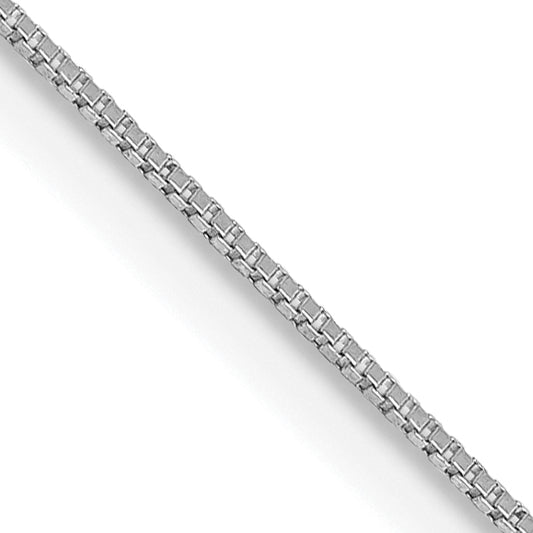 14K White Gold 20 Inch .5mm Box With Spring Ring Clasp Chain