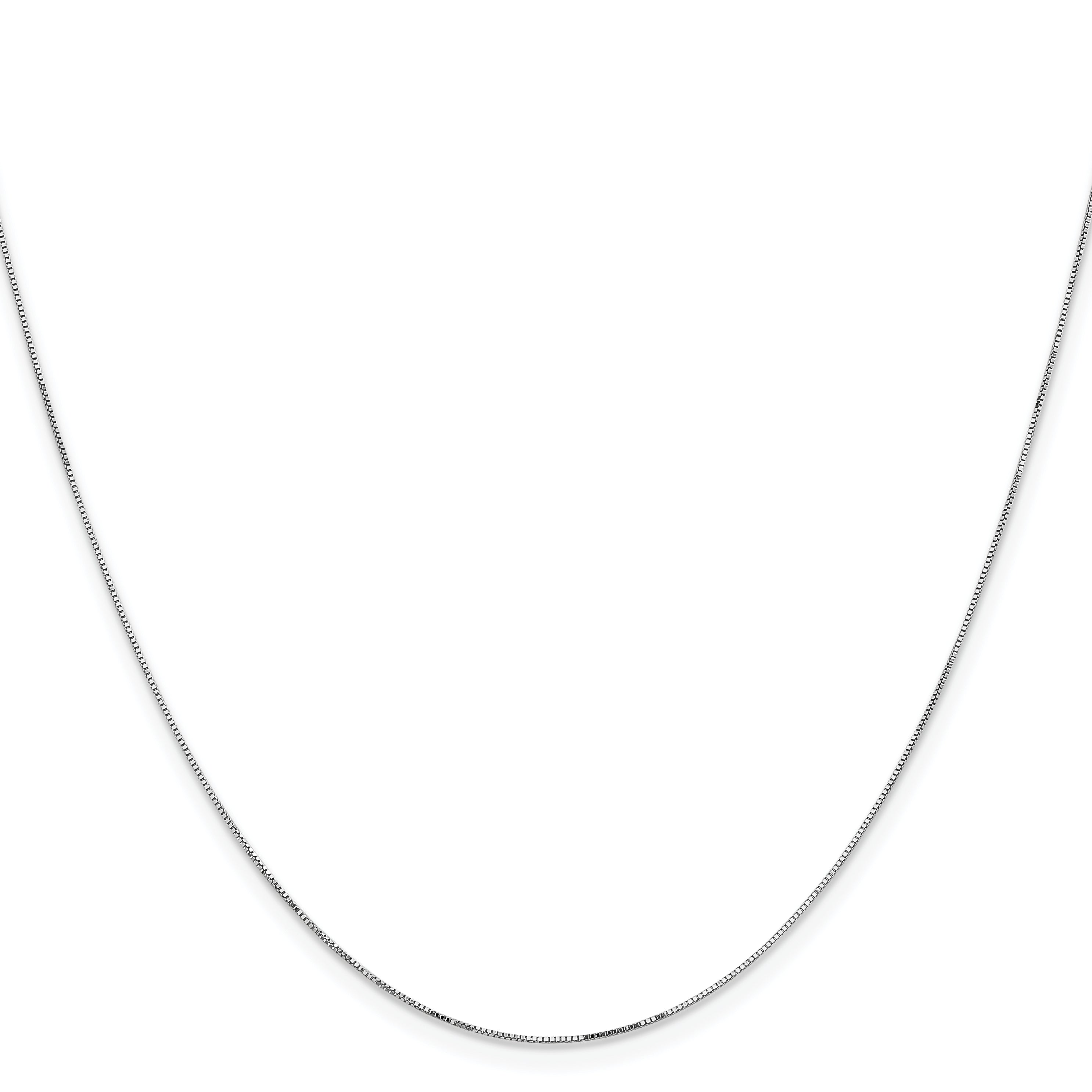 14K White Gold 14 Inch .5mm Box With Lobster Clasp Chain