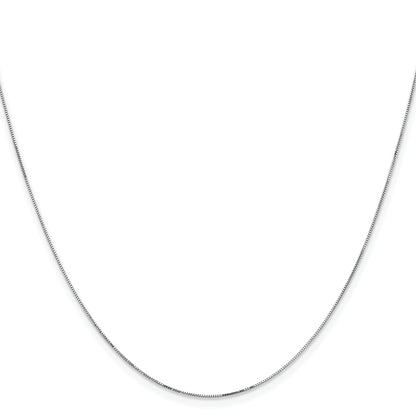 14K White Gold 14 Inch .5mm Box With Lobster Clasp Chain