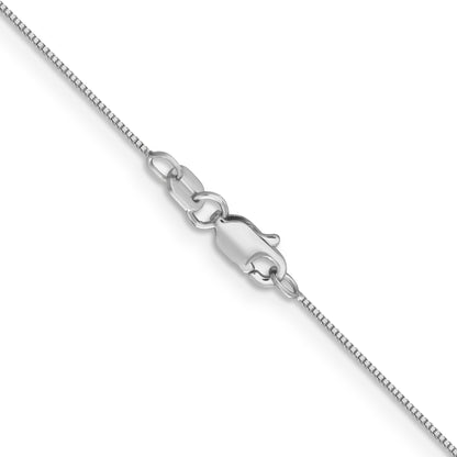14K White Gold 14 Inch .5mm Box With Lobster Clasp Chain