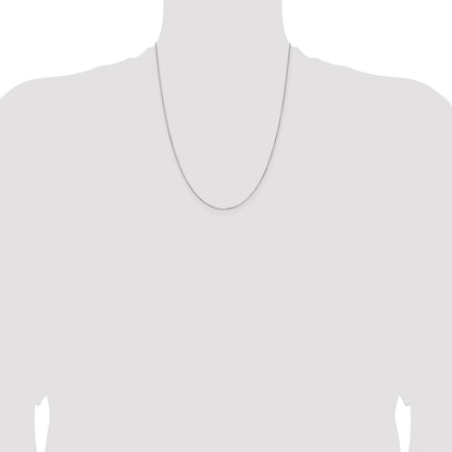 14K White Gold 22 Inch .5mm Box With Lobster Clasp Chain Necklace