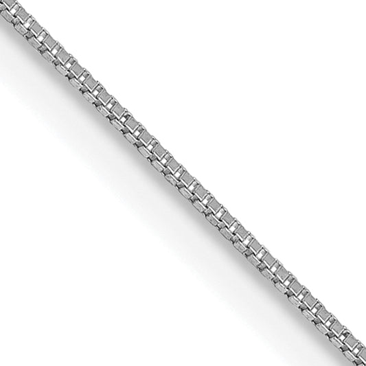 14K White Gold 14 Inch .5mm Box With Lobster Clasp Chain