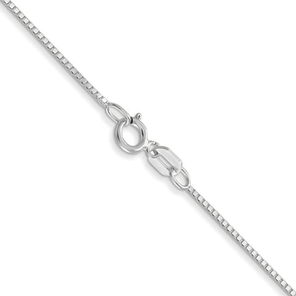 14k White Gold .7mm Box with Spring Ring Clasp Chain Children's Necklace