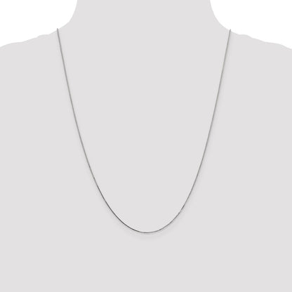14K White Gold .7mm Box With Spring Ring Clasp Chain Necklace
