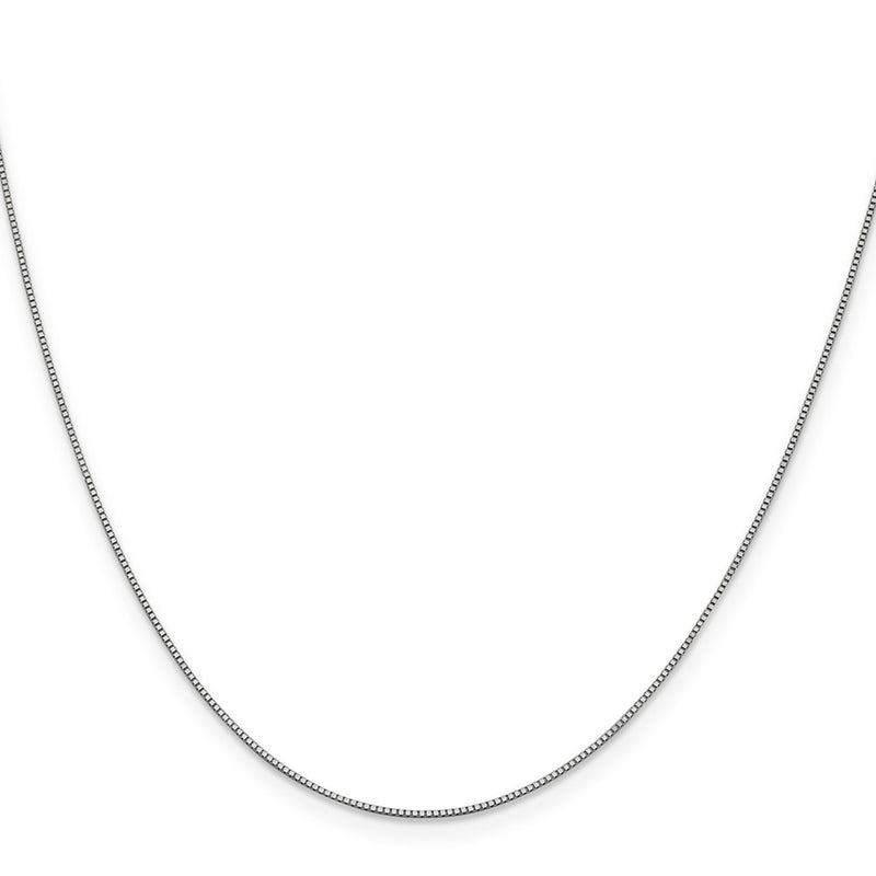 14K White Gold 24 Inch .7mm Box With Lobster Clasp Chain Necklace