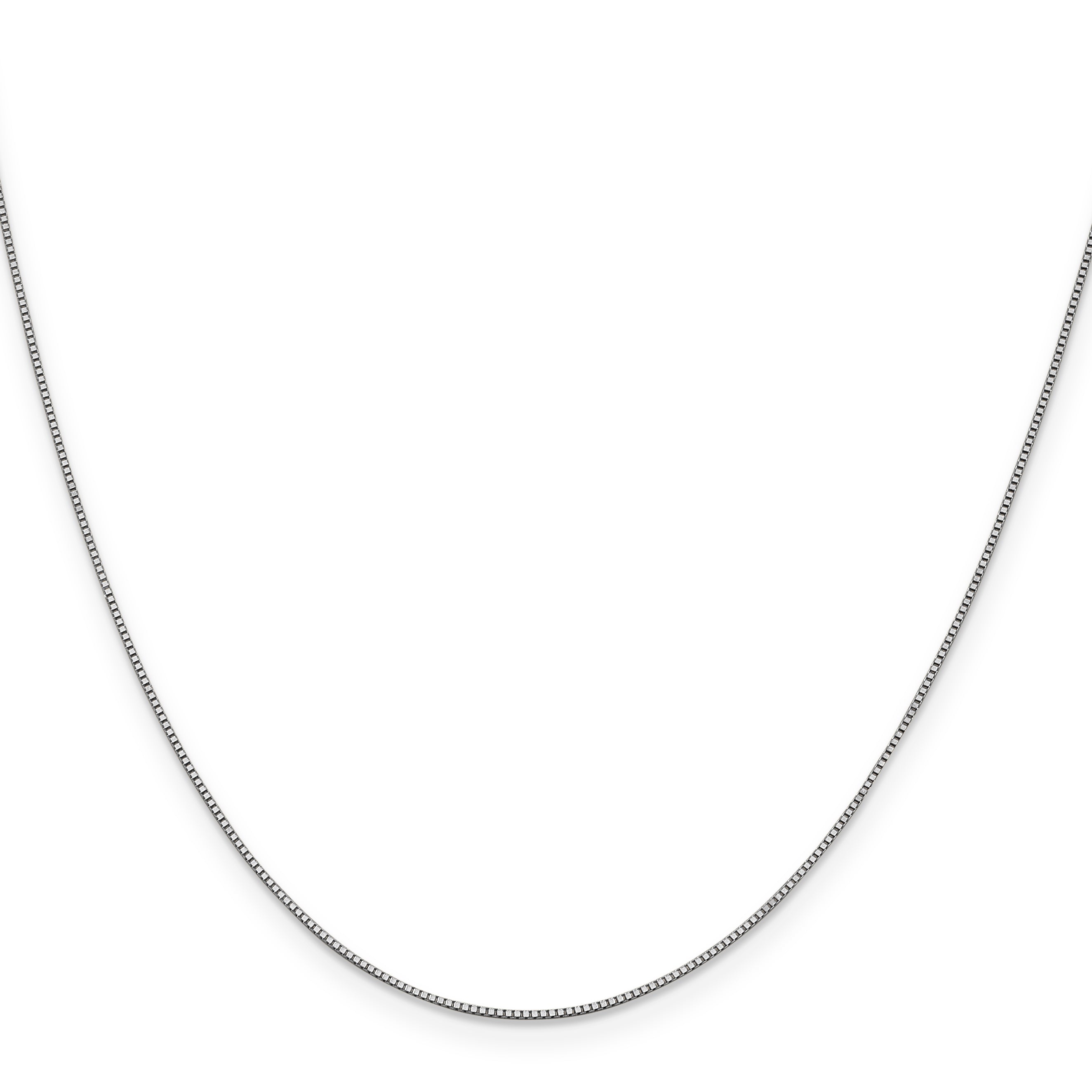14K White Gold 24 Inch .7mm Box With Lobster Clasp Chain Necklace