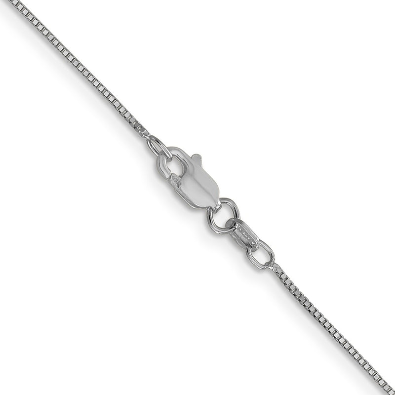 14K White Gold 24 Inch .7mm Box With Lobster Clasp Chain Necklace