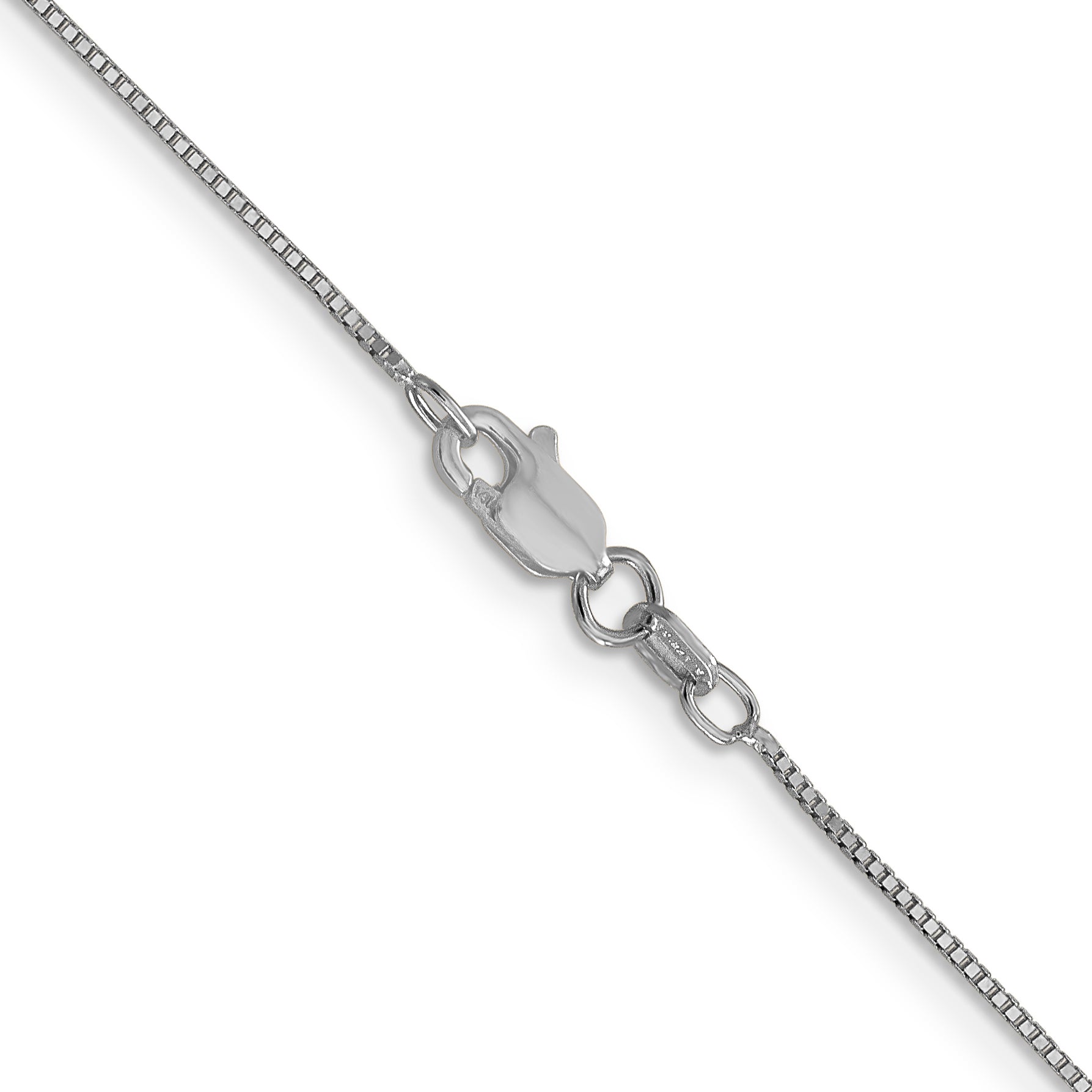14K White Gold 24 Inch .7mm Box With Lobster Clasp Chain Necklace