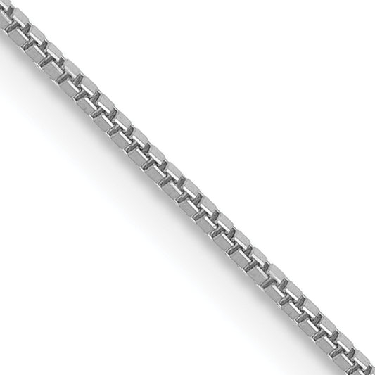 14K White Gold 14 Inch .7mm Box With Lobster Clasp Chain