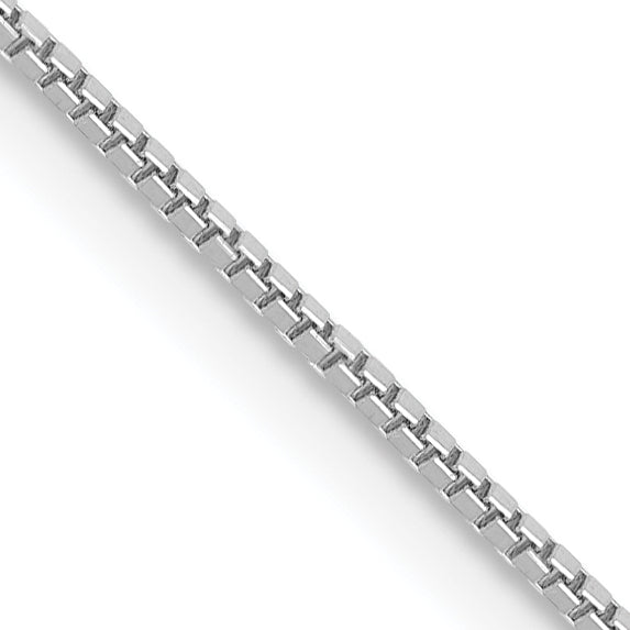 14K White Gold 20 Inch .7mm Box With Spring Ring Clasp Chain