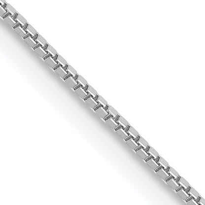 14K White Gold 20 Inch .7mm Box With Spring Ring Clasp Chain