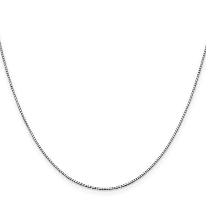 14K White Gold .95mm Box With Lobster Clasp Chain Necklace
