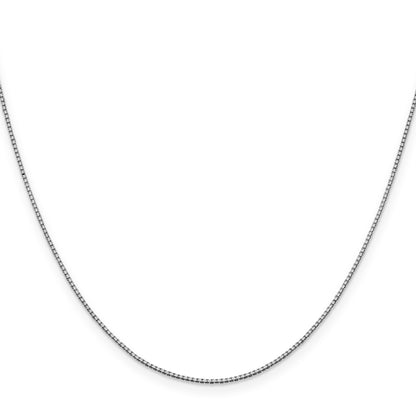 14K White Gold 18 Inch .95mm Box With Lobster Clasp Chain Necklace