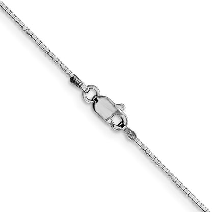 14K White Gold .95mm Box With Lobster Clasp Chain Necklace