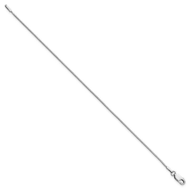 14k White Gold .95mm Box Chain Anklet