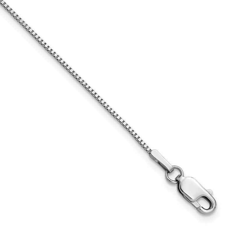 14K White Gold 28 Inch .95mm Box With Lobster Clasp Chain Necklace
