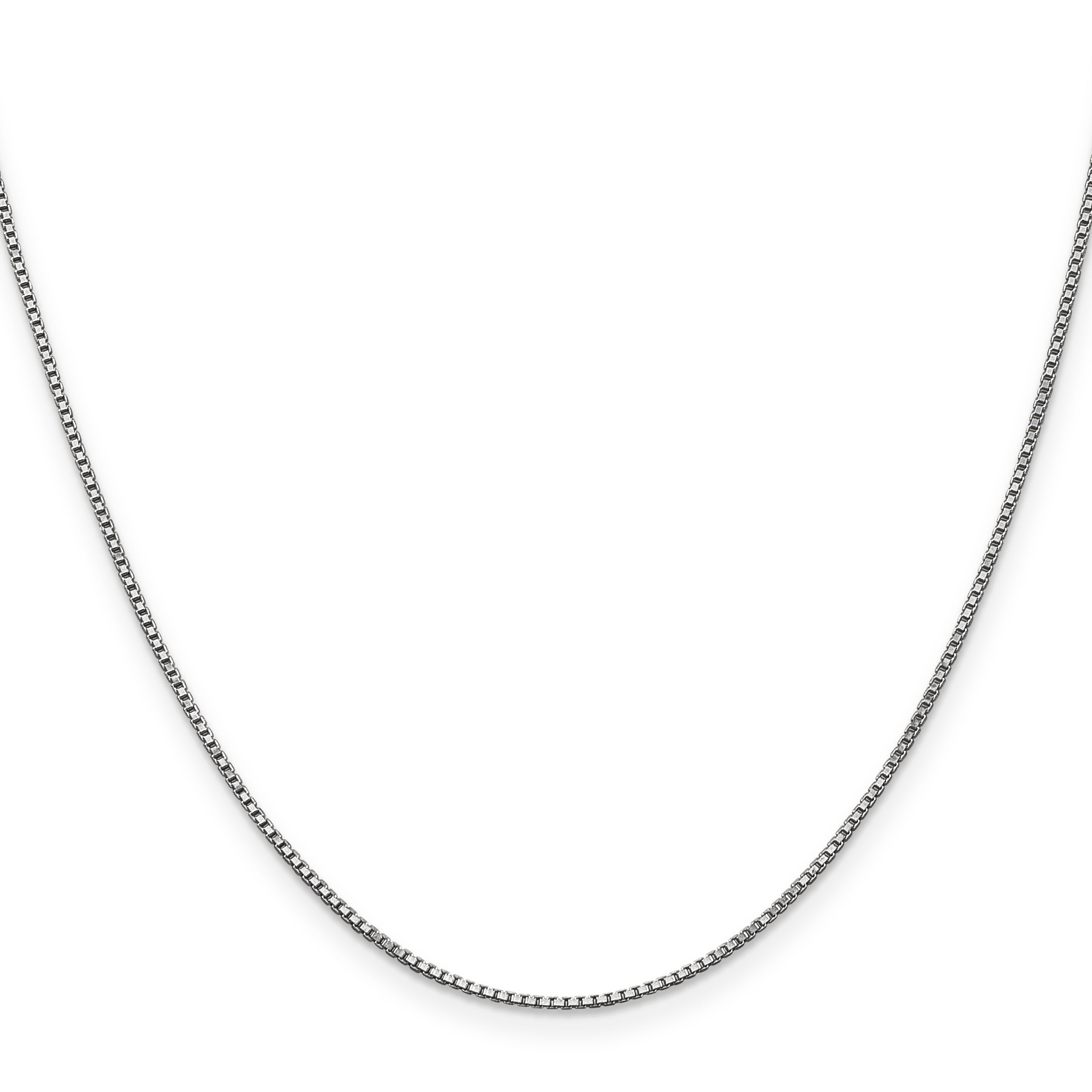 14K White Gold 14 Inch 1mm Box With Lobster Clasp Chain
