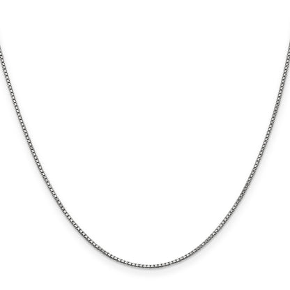 14K White Gold 14 Inch 1mm Box With Lobster Clasp Chain