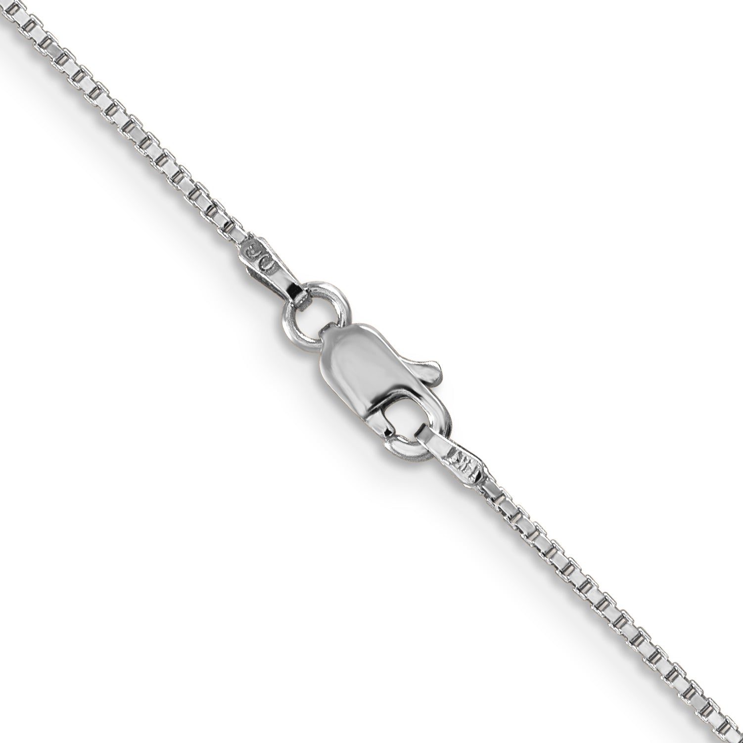 14K White Gold 14 Inch 1mm Box With Lobster Clasp Chain