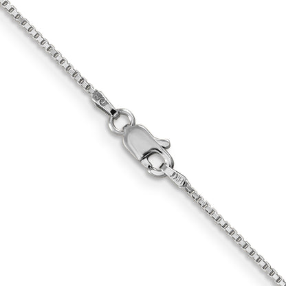 14K White Gold 14 Inch 1mm Box With Lobster Clasp Chain