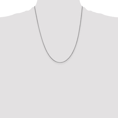 14K White Gold 22 Inch 1mm Box With Lobster Clasp Chain Necklace