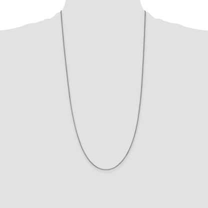 14K White Gold 28 Inch 1mm Box With Lobster Clasp Chain Necklace