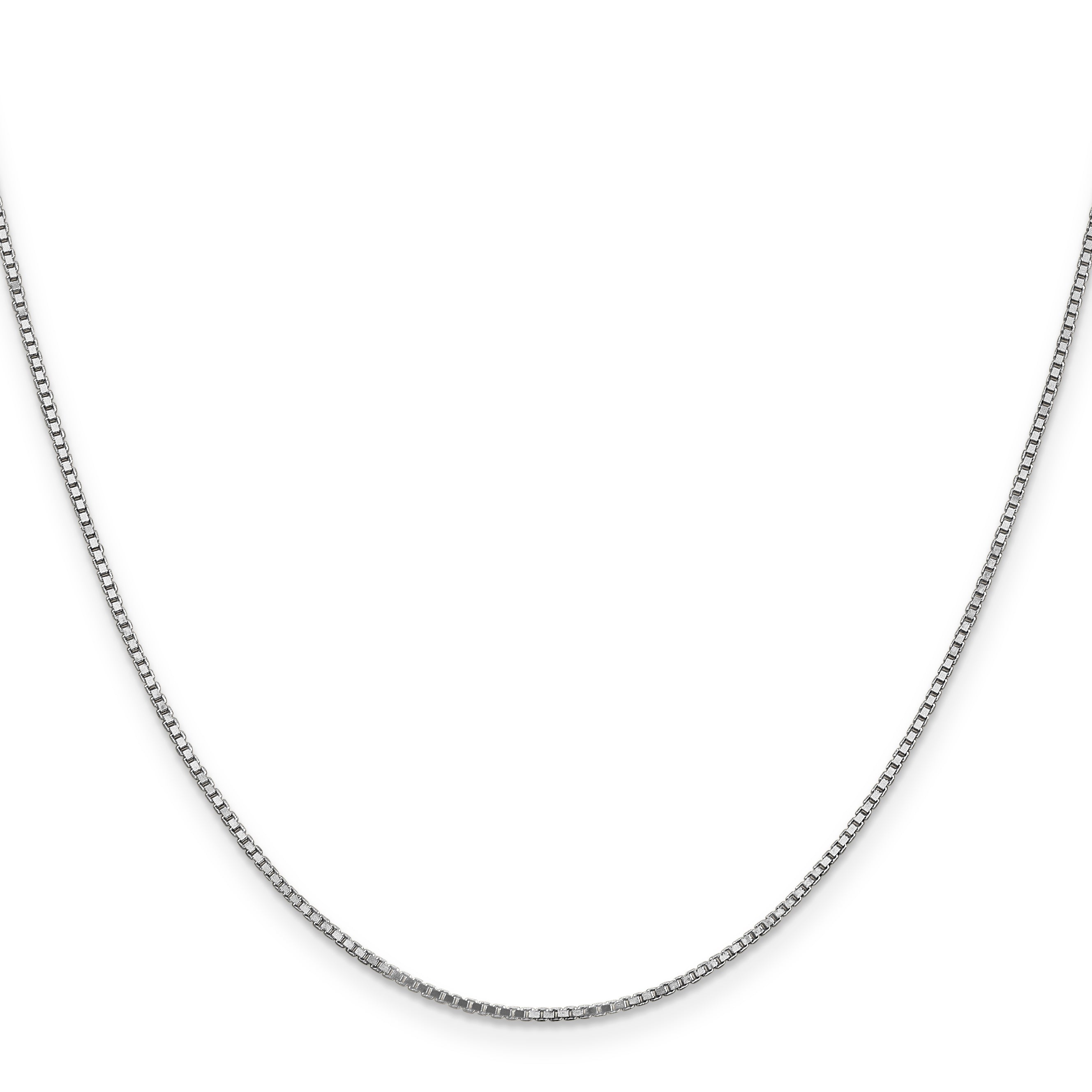 14K White Gold 14 Inch 1.1mm Box With Lobster Clasp Chain