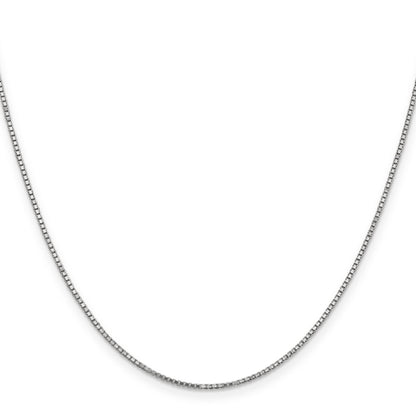 14K White Gold 14 Inch 1.1mm Box With Lobster Clasp Chain