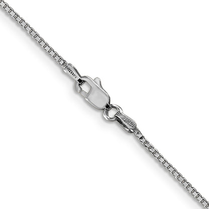 14K White Gold 14 Inch 1.1mm Box With Lobster Clasp Chain