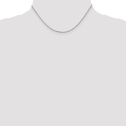 14K White Gold 14 Inch 1.1mm Box With Lobster Clasp Chain