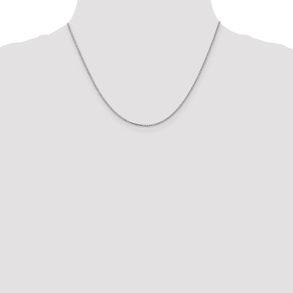 14K White Gold 18 Inch 1.1mm Box With Lobster Clasp Chain Necklace