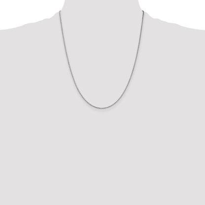 14K White Gold 22 Inch 1.1mm Box With Lobster Clasp Chain Necklace