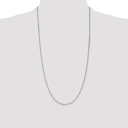 14K White Gold 28 Inch 1.1mm Box With Lobster Clasp Chain Necklace