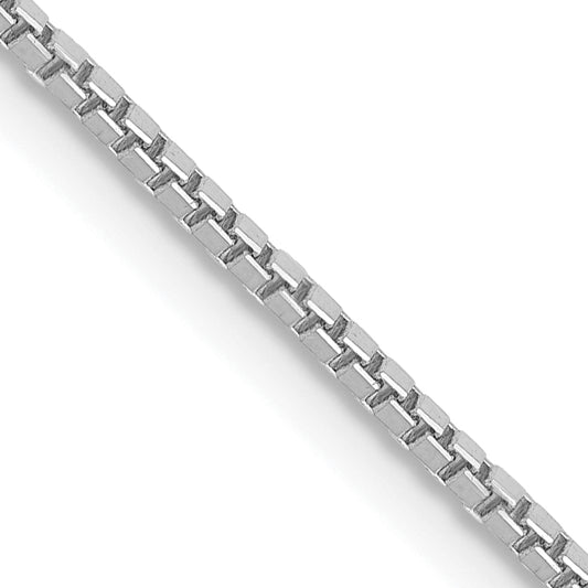 14K White Gold 20 Inch 1.1mm Box With Lobster Clasp Chain