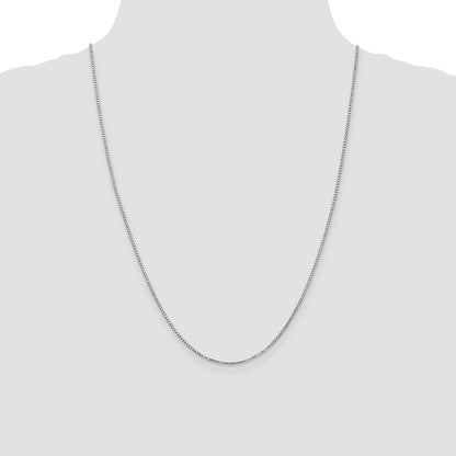 14K White Gold 24 Inch 1.4mm Box With Lobster Clasp Chain Necklace