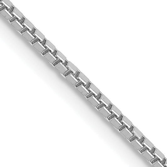 14K White Gold 14 Inch 1.4mm Box With Lobster Clasp Chain