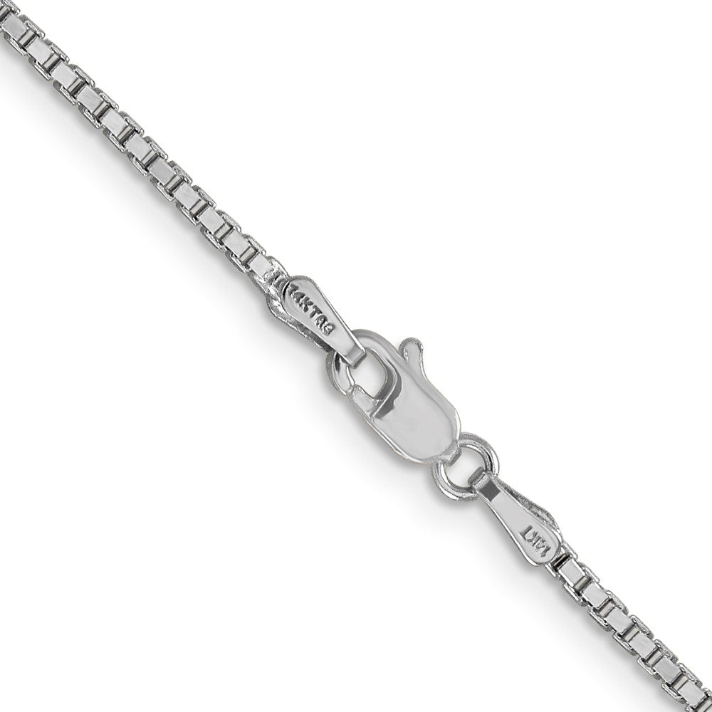 14K White Gold 1.5mm Box With Lobster Clasp Chain Necklace