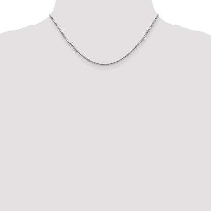 14K White Gold 16 Inch 1.5mm Box With Lobster Clasp Chain Necklace