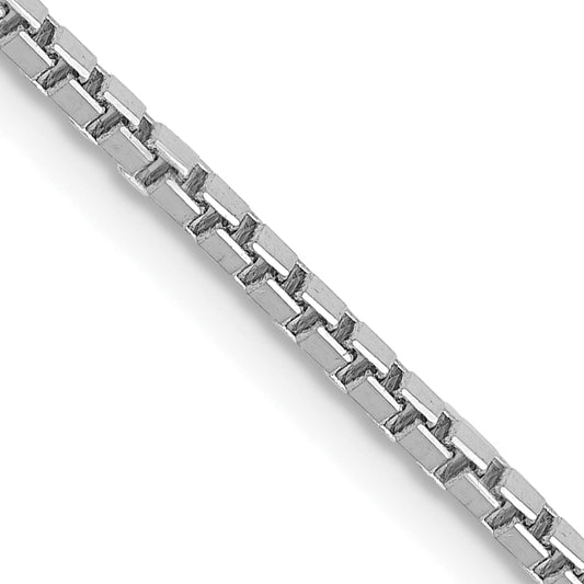 14K White Gold 20 Inch 1.5mm Box With Lobster Clasp Chain