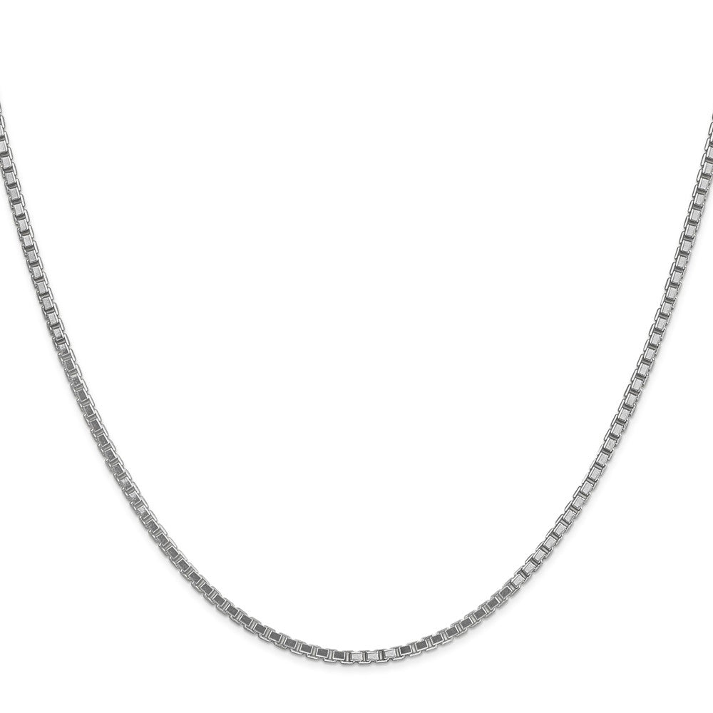 14K White Gold 1.9mm Box With Lobster Clasp Chain Necklace