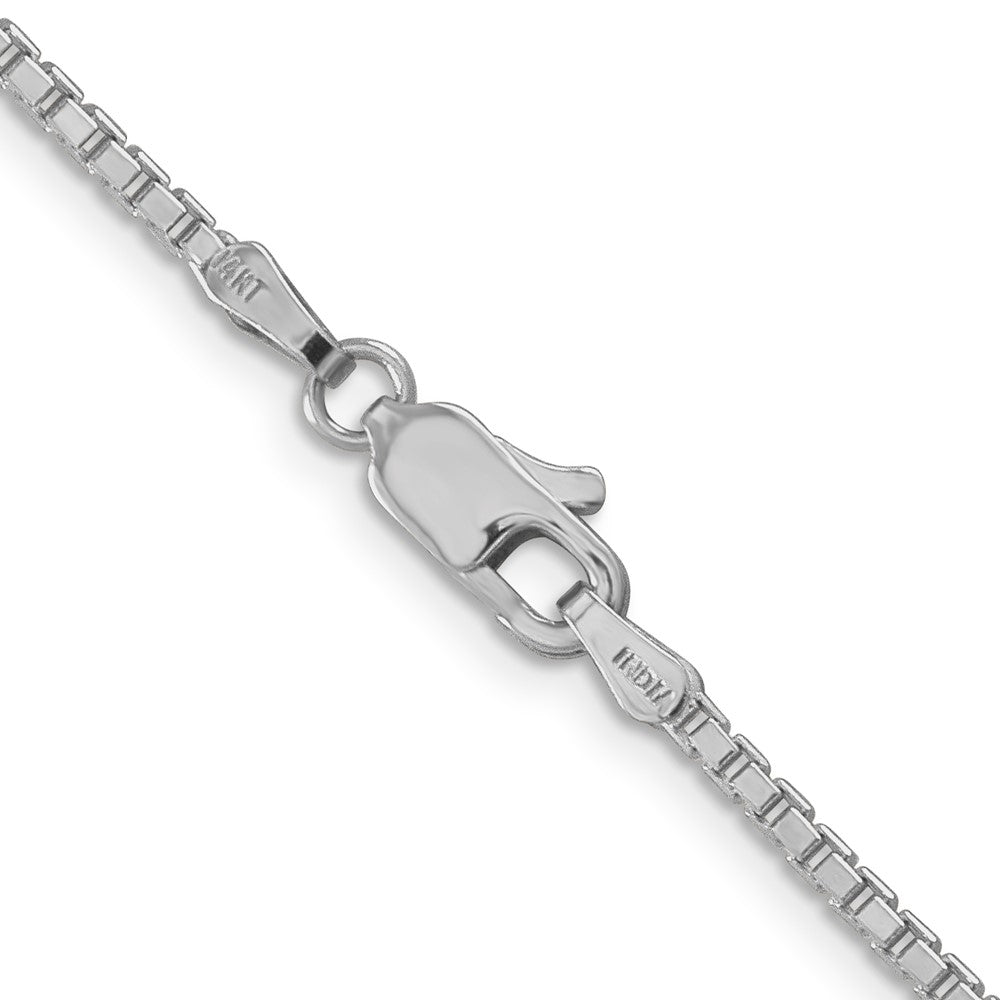14K White Gold 1.9mm Box With Lobster Clasp Chain Necklace