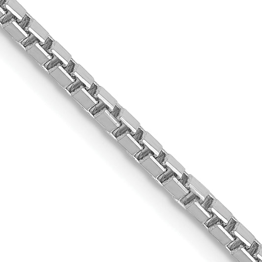 14K White Gold 20 Inch 1.9mm Box With Lobster Clasp Chain