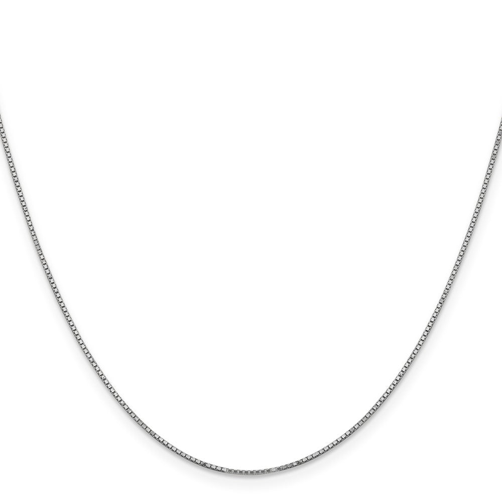 14k White Gold .9mm Box with Spring Ring Clasp Chain Children's Necklace